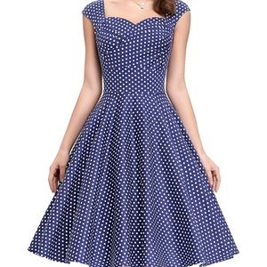 Belle Poque 1950s Inspired Dress Retro Poka Dot!